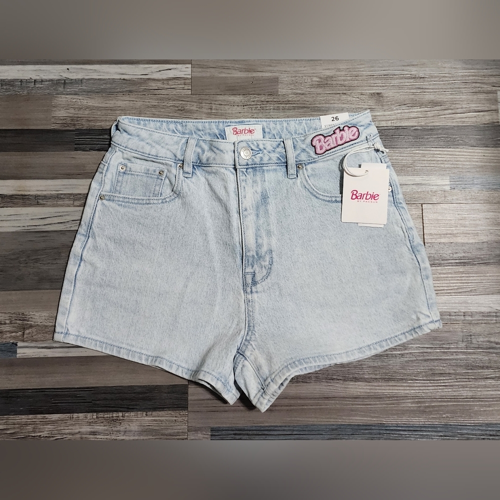 BarbieBarbie Light Blue Stretch High Waisted Denim Shorts.
